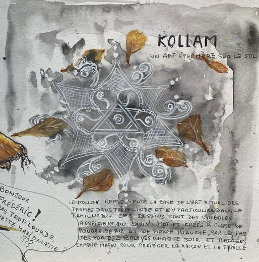 Kollam, page de carnet — Michèle Buisson Chaboche