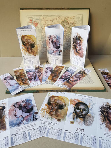 Calendriers et marque-pages illustrés — Nathalie Dento